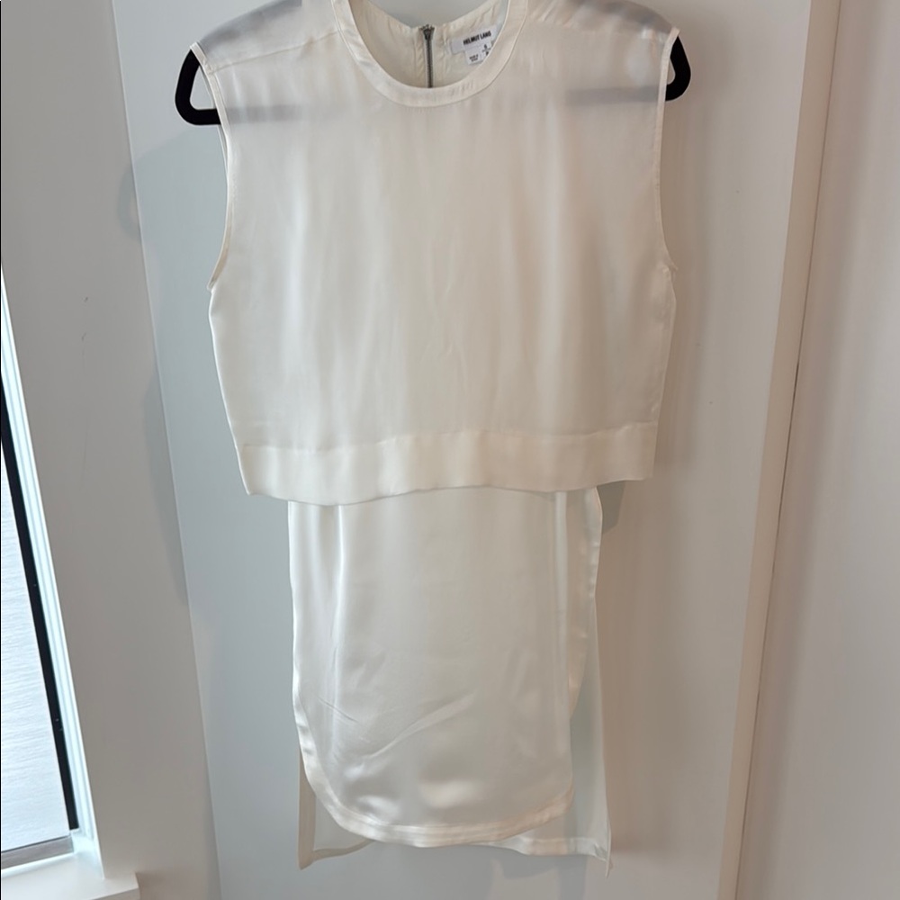 Helmut Lang silk Elegant White Sleeveless Top small